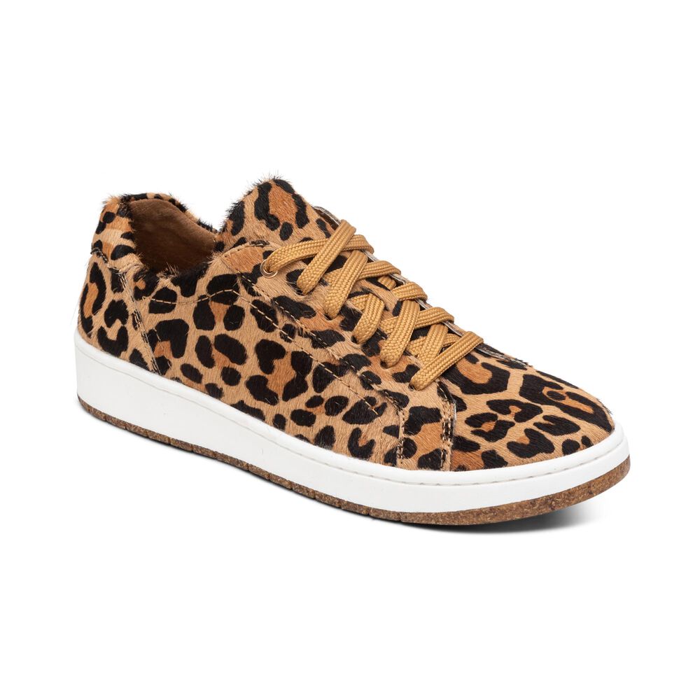 Aetrex Women's Blake Comfort Sneakers - Leopard | USA MR3PR6T